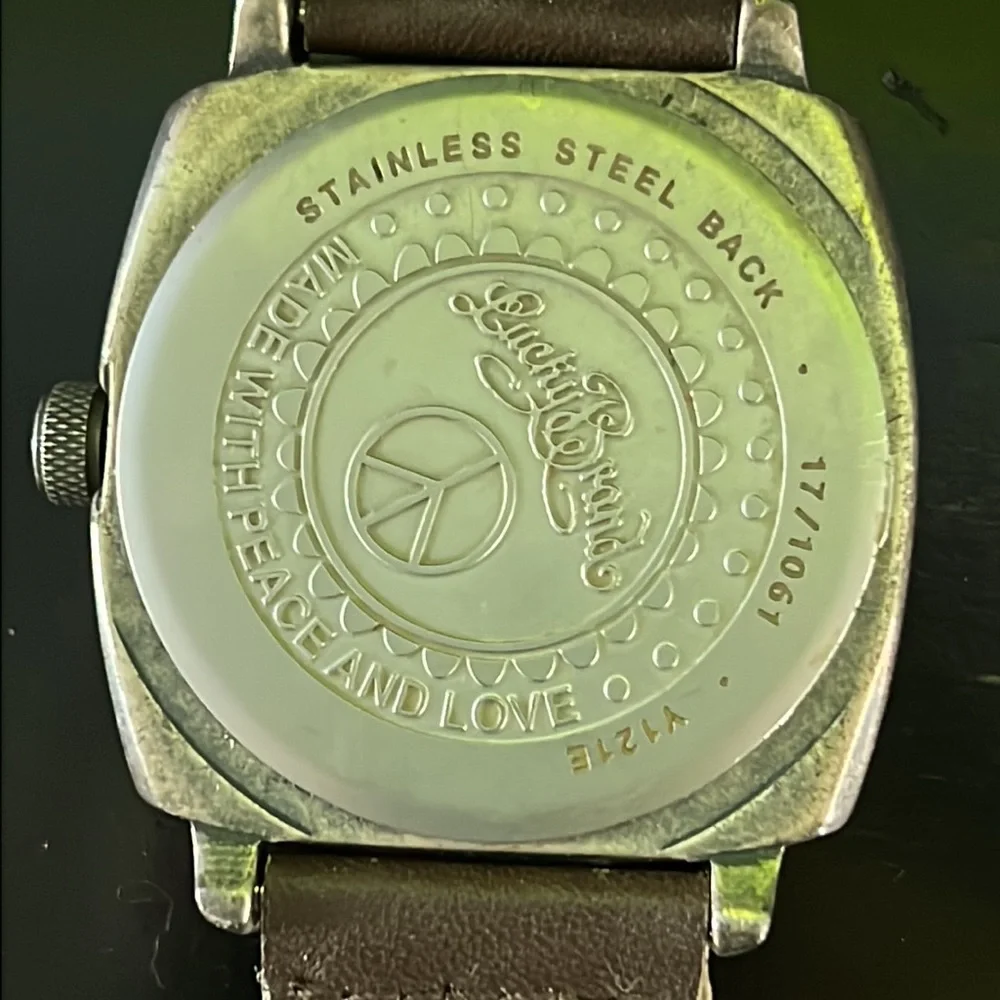 Lucky Brand Mens Watch With Brown Leather Braided Band.